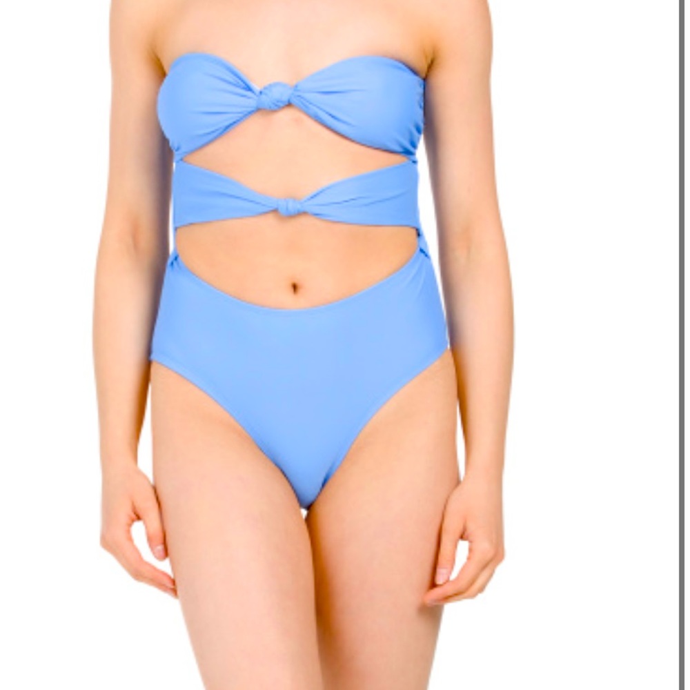 Kikirio knots one piece blue bikini NEW size M